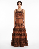 Bronze Foliage – Tiered Leaf Appliqué & Beaded Set