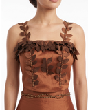 Bronze Foliage – Tiered Leaf Appliqué & Beaded Set