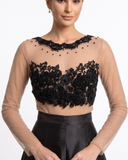 CONJUNTO DE GALA "ONYX ILLUSION" | EMBROIDERED SECOND-SKIN ENSEMBLE