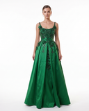 Emerald Botanical 3D Corset Gown