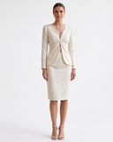 Ivory Floral Brocade Three-Piece Bespoke Ensemble