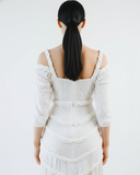 Vestido de broderie con flecos