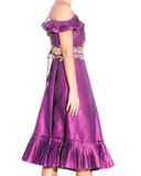 Vestido de Shantung y Arabescos de Hilo de Seda