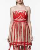 Vestido corto con flecos