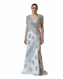 Vestido largo en shantung de gala